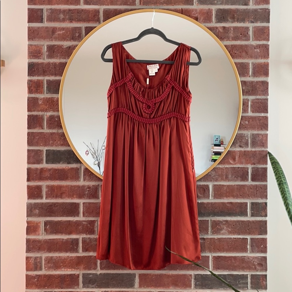 Rust colored silk dress